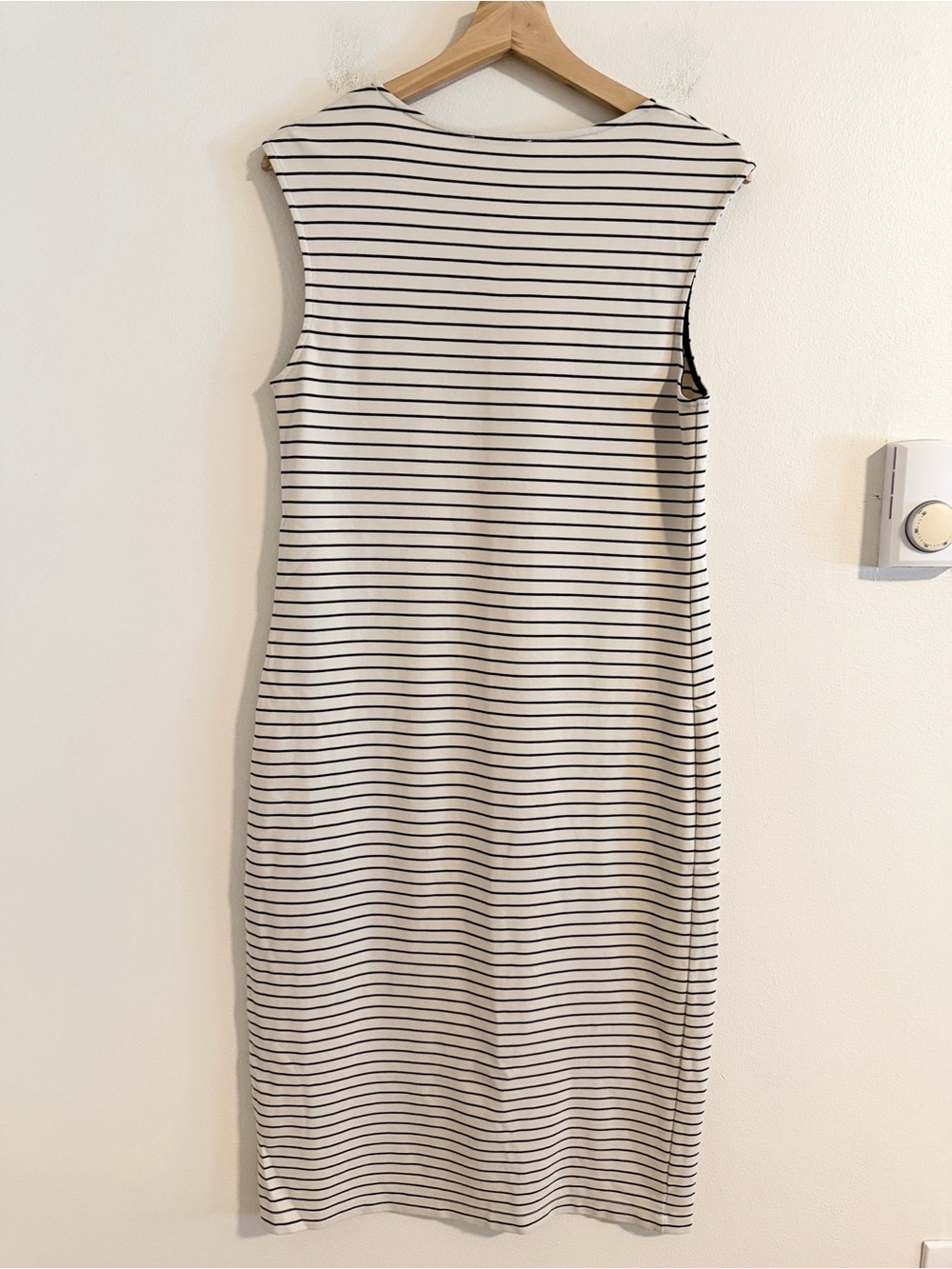 Hatch The Janelle Maternity Dress Women's Medium Striped Bodycon Ivory Black - Picture 6 of 9